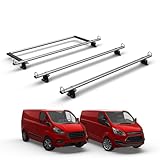 Van Demon 3 Bar Roof Rack for Ford Transit Custom (2013-2023) [Only suitable for GEN1 with Standard (H1) Roof] Steel Roof Bars with Rear Ladder Roller