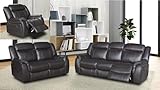 SC Furniture Ltd Brown High Grade Leather Gel Fully Reclining 3 Seater + 2 Seater + Armchair Sofa Suite CLIFTON 3+2+1