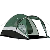 Portal 3-4 Man Tent with Porch 3000mm Waterproof 180cm Tall Standing Height Three-Four Persons Family Camping Tent with Living Area Sewn-in Groundsheet Tub Floor for Festival Bicycle Motorbike