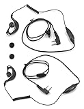 SUNDELY Earpiece Headset for Radio Mitex Kenwood TK-3000 TK-3201 TK-3401 TK-3701D TH-D74 TH-F7E Baofeng UV-5R UV-B5 GT-3TP BF-888S TYT UV8000E 2-pin PTT G-shape Ear Clip Hook Hanger (2 Piece)