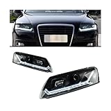 Pair Headlights Assembly Compatible for Audi A6 Headlights 2004-2011 C5 C6 Upgrade Styling LED Daytime Lights DRL Car Accesorios Modified(For 2009-2012 user)