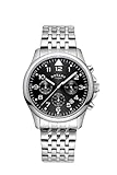 Rotary Mens Chronograph Analogue Quartz Watch with Black Dial and Silver Stainless Steel Bracelet GB00475/19