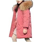 duxyoz Kids Girl Snow Hooded Jackets winter warm Thick Coats with Detachable Fur Hood Long Sleeve Padded Long Overcoat thicken thermal Snowsuit Quilted Jacket School Coats Outwear 12-13 Years