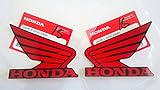 Honda Wings Fuel Tank Gas Tank Stickers Decals 2 x 85mm RED/BLACK Left & Right 100% GENUINE