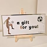 #FV010 Make Your Own Football Scratch To Reveal Voucher, Personalise At Home Gift Card, Luxury Gift Certificate for Football Lovers, Surprise Ticket Card Football Experience Gifts (Silver)