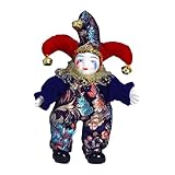 Luwecf Porcelain Clown Doll 7.87'' Harlequin Doll for Festival Birthday Party Favor