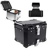 Universal 65L Waterproof Motorcycle Top Case - Silver Rear Luggage Box for Scooters Mopeds Quads & Bikes - Ultimate Storage Solution for Motorcycles & Riders