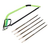 AB Tools 24” Heavy Duty Bow Saw Wood Logs Trees Branches Finger Guard + 6 Blades