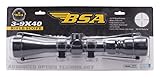 BSA 3-9x40 Zoom Riflescope 11mm 3/8" Airgun & Weaver Style/Picatinny Rings Air Rifle Scope Hunting Target Shooting