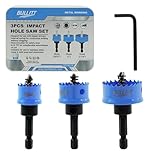 BULLITT 3PCS M42 HSS Bi-Metal Hole Saw Set, 20,25,32MM Hex Shank Impact Hole Cutter Set Perfect for Drilling Thin Metal,Stainless Steel,Mild Steel and Aluminium
