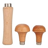 3pcs Wooden Handle for File Cutting Tool Craft DIY Hand Tools Screw-on Wooden File Handle for Shaving and Debarking Wood Carving