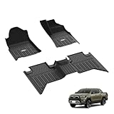 3W Floor Mats Fit for Toyota Hilux 2020-2025(Not for Manual or Hybrid), All Weather Thorex™ Car Protection Floor Liner, Pet Friendly Heavy Duty Car Mats Anti-slip Easy Clean Hilux Accessories
