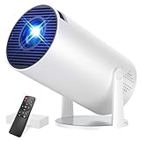 Mini Portable Projector with 4K 1080P Support, WiFi 6 Bluetooth 5.4 15Watt Sound Base Speaker, Auto Keystone 270° Rotatable Compatibile with HDMI/TV Stick/Laptop/Memory Stick