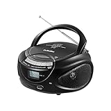 Gelielim Portable CD Player Boombox with Bluetooth, AM/FM Radio, CD Boombox Support USB, SD, MMC Drive, Aux Input, Headphone Jack, Loud Volume Stereo Sound, LCD Display, Mains and Battery