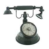 Hometime Metal Mantel Clock - Old Fashioned Telephone - Vintage Shabby Chic