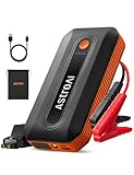 AstroAI B8 Jump Starter Power Pack for 12V Vehicles (7.0L Petrol / 5.5L Diesel) and Motorcycles, Car Battery Booster Jump Starter Power Bank, Includes LED Light & Full Accessories, Orange