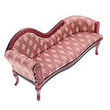 AKOOSY Scale Miniature Chaise Lounge Dollhouse Furniture Vintage Style Settee for Dollhouse Decor Portable and Accessory