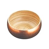 Artesà Bamboo Serving Salad Bowl with Copper Lacquer Finish, 17cm (6.5''), Gold