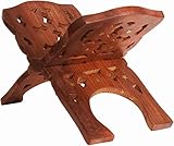 IBLAY Beautifully Hand Carved Quaran Holy Geeta Bible Holder Support Folding Religious Prayer Stand Wooden Holy Book Stand