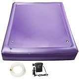 Free Flow Full Wave Water Bed Mattress - PVC Square Purple Softside Water Bed, Comfortable and Foldable Water Mattress Set for The Elderly, Children and Adults (Twin XL, 39×80x7.9inch)