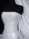 Mystique Hologram Foil Nylon Lycra 4 Way Stretch Fabric | Dancewear & Dressmaking Material | Same Day Dispatch | Sold by The Metre | by Tia Knight (White)