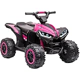 Aptliton Kids Electric Quad Bike 12V, Ride On Car ATV Toy with Remote Control, Music, LED, Horn, 2 Speed, for Ages 3-5 Years, 83 x 53 x 56 cm (Pink)