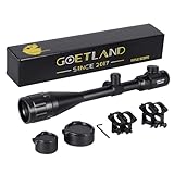 Goetland Rifle Scope 6-24x50 AOEG Red Green Illuminated Rangefinder SFP Ring Mounts for Air Gun Airsoft Crossbow Hunting Tactical