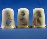 Porcelain China Collectable Thimbles Set of Three Beatrix Potter