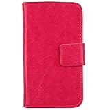 Lankashi PU Flip Leather Case For STK Sync 5E / Monqi Kids 5" Wallet Folder Folio Cover Skin Protection Protector Shell Book-Style (Rose)