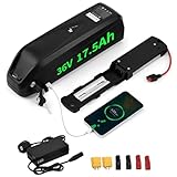 36V Ebike Battery 17.5Ah 25A BMS 4500mAH Cell Electric Bike Lithium Battery Pack with Charger for Bafang Voilamart Aw Tongsheng Motor, 36 volt Electric Bicycle battery for 100W -750W Motor (UK Stock)