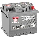 Yuasa YBX5063 12V 52Ah 520CCA Silver Sealed Maintenance Free High Performance Car Battery