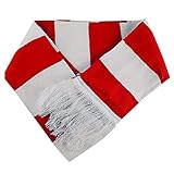 NuJake Red & White Striped Scarf For Fancy Dress & Sports Fans