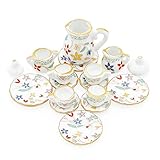 Odoria 1/12 Scale Dolls House Miniature Tea Sets 15Pcs Dollhouse Accessories, Blossom