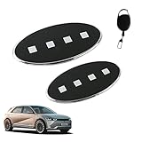 Tesmirror Morse Code Emblem Compatible with Hyundai Ioniq 5 Accessories 2022 2023 2024 2025 Front & Rear (Matt Black+Matt Sliver Dots)