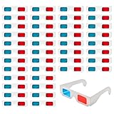 QiXinGYL 40Pcs3D Glasses for Movies, Red/Blue Anaglyph Lenses Paper Cardboard 3D Glasses, Lightweight & Portable 3D Video Glass for TV Virtual Video Games Comic Books Magazines, etc