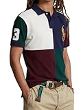 POLO RALPH LAUREN Men's Custom Slim Fit Big Pony Mesh Polo Shirt (US, Alpha, Large, Regular, Regular, Cruise Navy Multi), Multi-color