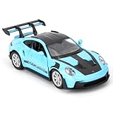 BGHSCA 1/36 Scale Porsche 911 GT3 RS Car Models, Collectible Diecast Pull Back Vehicles Porsche 911 GT3 RS Toy Car Gifts for Boys Girls (Blue)