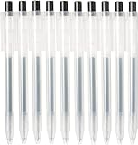 Muujiii Pens Click & Knock 0.5mm Black Gel Pen – Pack of 10 | Smooth Writing Japanese Stationery | Fine Tip Ballpoint Pens for Students, Office, Handwriting, Journaling & Notes | Smudge-Free Ink