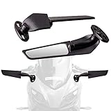 Lwlusup Racing Motorcycle Rear View Mirrors, 360° Rotating Stealth Mirrors Compatible with Honda CBR300R CBR500R CBR600RR CBR1000RR, Kawasaki Ninja 300 400 650, Suzuki GSXR 600 750, Yamaha, Ducati