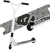 Pro Street Kick Push Scooter for Age 6+, 360 Spin Handlebar, ABEC-9 Bearings, Trick Edition Scooter with Aluminum Deck and Rear Brake (White)