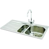 Carron Phoenix Maui 150 1.5 Bowl Stainless Steel Kitchen Sink - Left Hand Drainer - 101.0155.121
