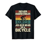 Never Underestimate An Old Man On A Bicycle Funny Cycling T-Shirt