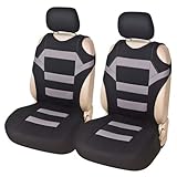 Car Seat Covers for Vauxhall Corsa E 2014-2026, Front Seats Universal, Cover Set for Driver and Passenger Seats Full Set for Car Truck SUV Van Seat Covers,A/Grey