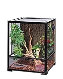 Swell Reptiles Glass Terrarium/Vivarium Tank | Easy Access Port for Access for Tiding Cables with Breathable Mesh Top Lid for Optimal Ventilation (45x45x60cm)