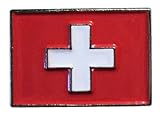 GBJUK Swiss Flag Enamel Pin Lapel Badge with Butterfly Clasp Back