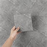 Hode 10pcs 15x15cm Grey Marble Tile Stickers for Kitchen Bathroom Backsplash, Sticky Back Plastic Stick on Tiles Vinyl Transfers, Peel and Stick Self Adhesive Wall DIY, 6x6 inch