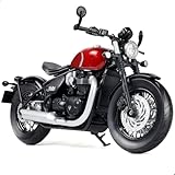Risopen 1:12 Motorbike Toy Compatible for Triumph Bobber Bonneville Motorbike Model Diecast Alloy Motorcycle Model Classic British Moto Toy for Adult (Red)