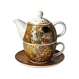 Goebel Tea for One 67-013-60-1 Tea Cup with Teapot to Collect Gustav Klimt The Kiss 0.35 litres