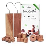 Cedarwood Moth Repellent for Wardrobes, 28 Pcs 100% Natural Cedar Wood Discs, Cedar Wood Rings & Cedar Moth Balls for Storage Box, Drawers, Wardrobe Storage & Clothes, Ideal Moth Killer & Freshener