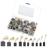 QWORK® 40pcs Electric Motor Carbon Brushes Replacement Kit, with 10 Sizes for Carbon Brushes, Compatible with Drills, Saws, Grinders & More